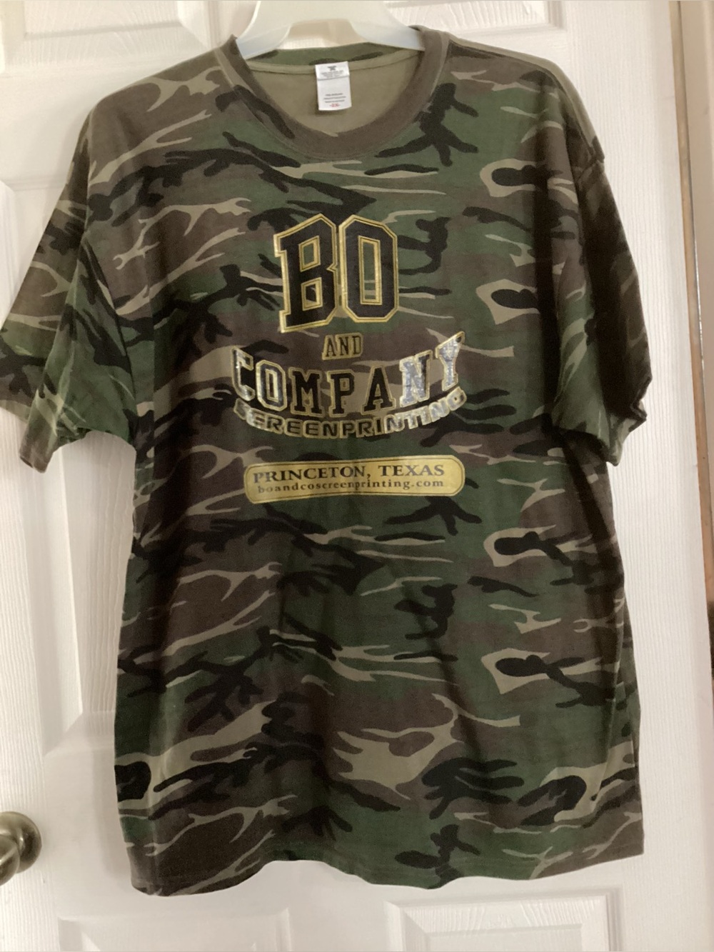 Anvil Camo Short Sleeve Tee with Yellow Logo